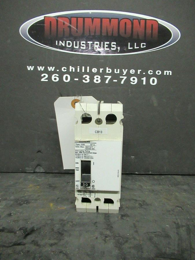 Used 30 AMP SIEMENS BREAKER CQD230 480/277 VAC 2-POLE **WARRANTY**