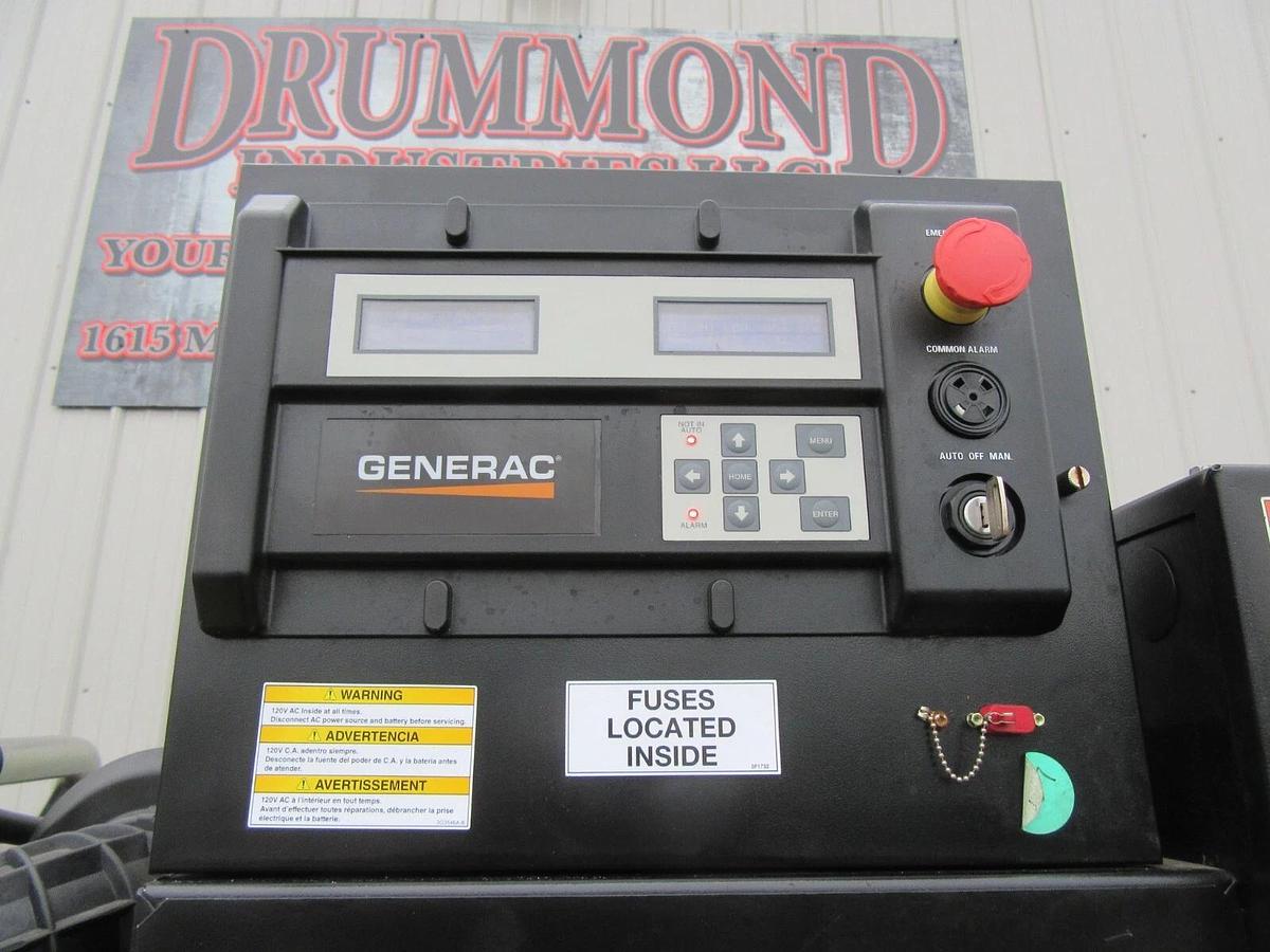 Used 2020 30KW DIESEL GENERATOR GENERAC 120/240 VOLT SINGLE PHASE 75 HR PERKINS 30 KW