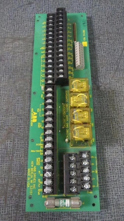 Used ABB RELAY TERMINAL CIRCUIT BOARD 380742 REV G 380771 380743 380745