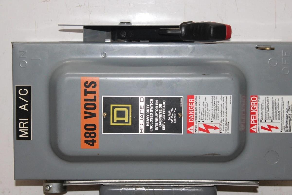 Used SQUARE D HEAVY DUTY SAFETY DISCONNECT SWITCH H362 60 AMP 600 VAC *WARRANTY*