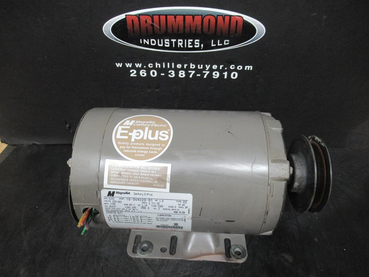 Used MAGNETEK CENTURY E-PLUS E100 10-349220-01 1 HP 2.7 AMP 460 VOLT 1745 RPM ENCL DP