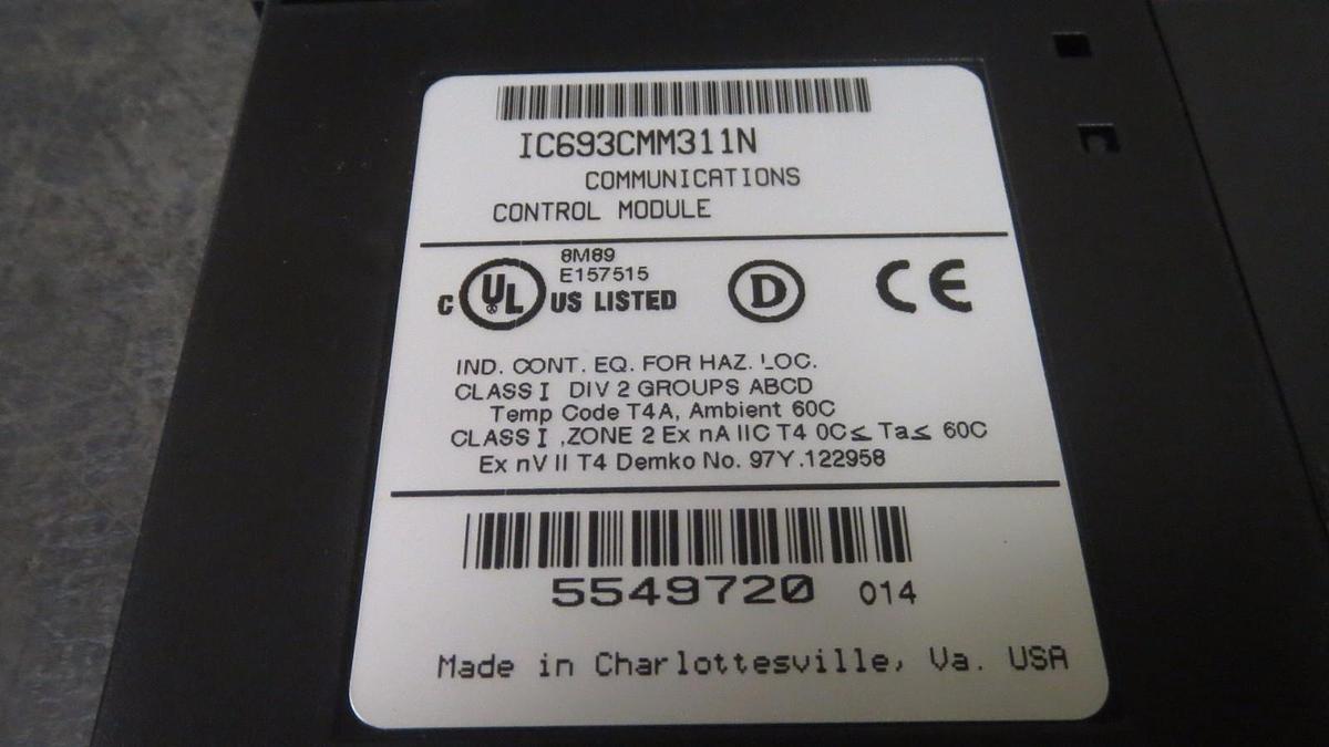 Used GE FANUC COMMUNICATIONS CONTROL MODULE COMM COPROC MODEL: IC693CMM311N