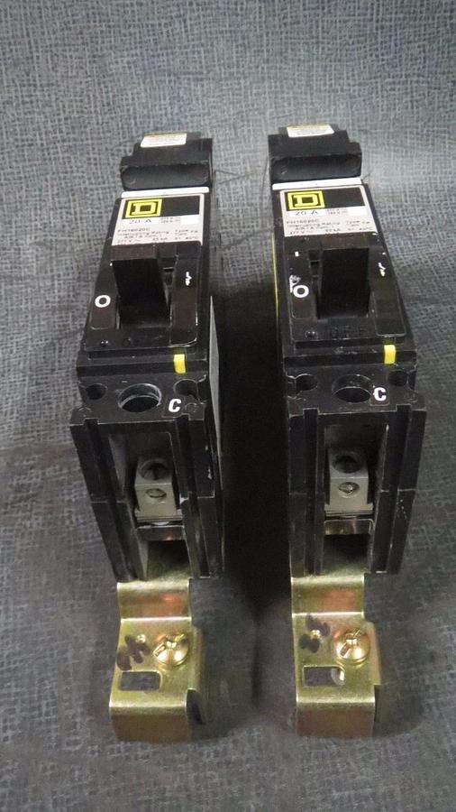 (1) SQUARE D I-LINE CIRCUIT BREAKER FH16020C SINGLE POLE 20 AMP 277 VAC