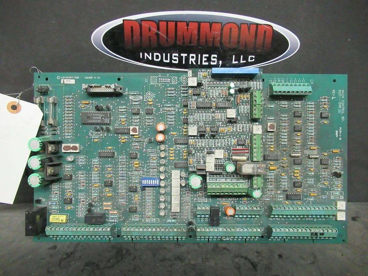 Used SQUARE D MAIN CONTROL BOARD 52011-395 REV L PCA-1-0 52011-394-01 REV E WARRANTY