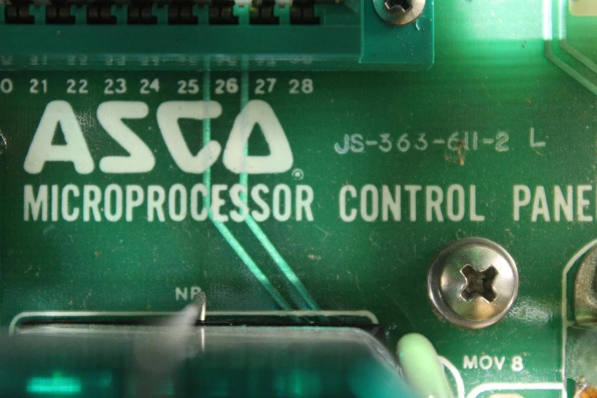 Used ASCO AUTOMATIC TRANSFER SWITCH CONTROL PANEL JS363-620-2F 208/120V 60 HZ