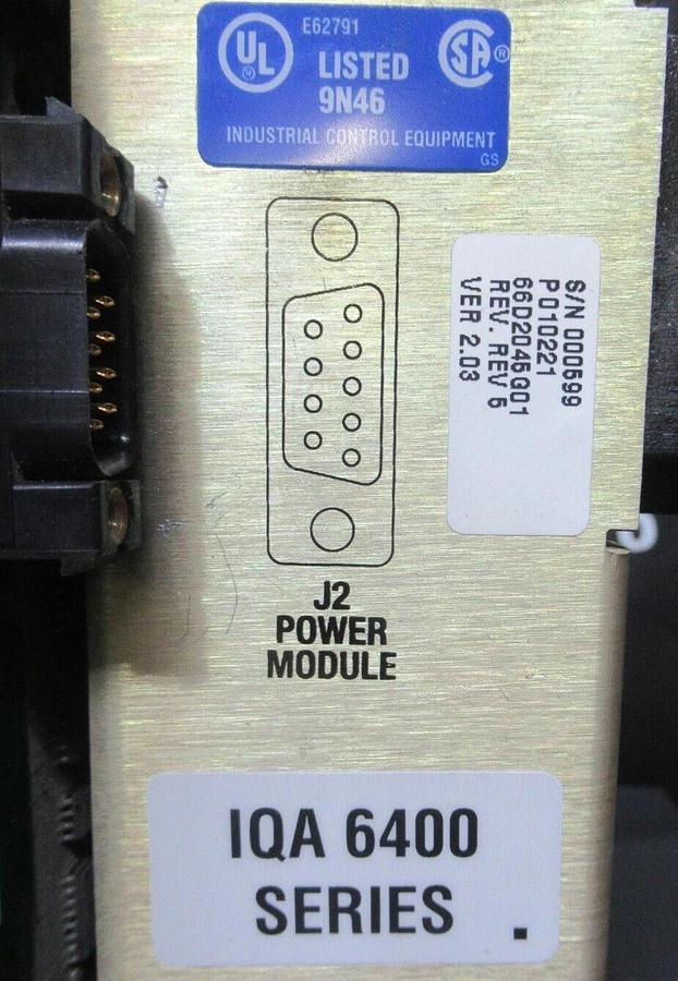 Used CUTLER HAMMER IQ ANALYZER IQA 6400 66D2045Q01 REV. 5 9N46 5275C54G01