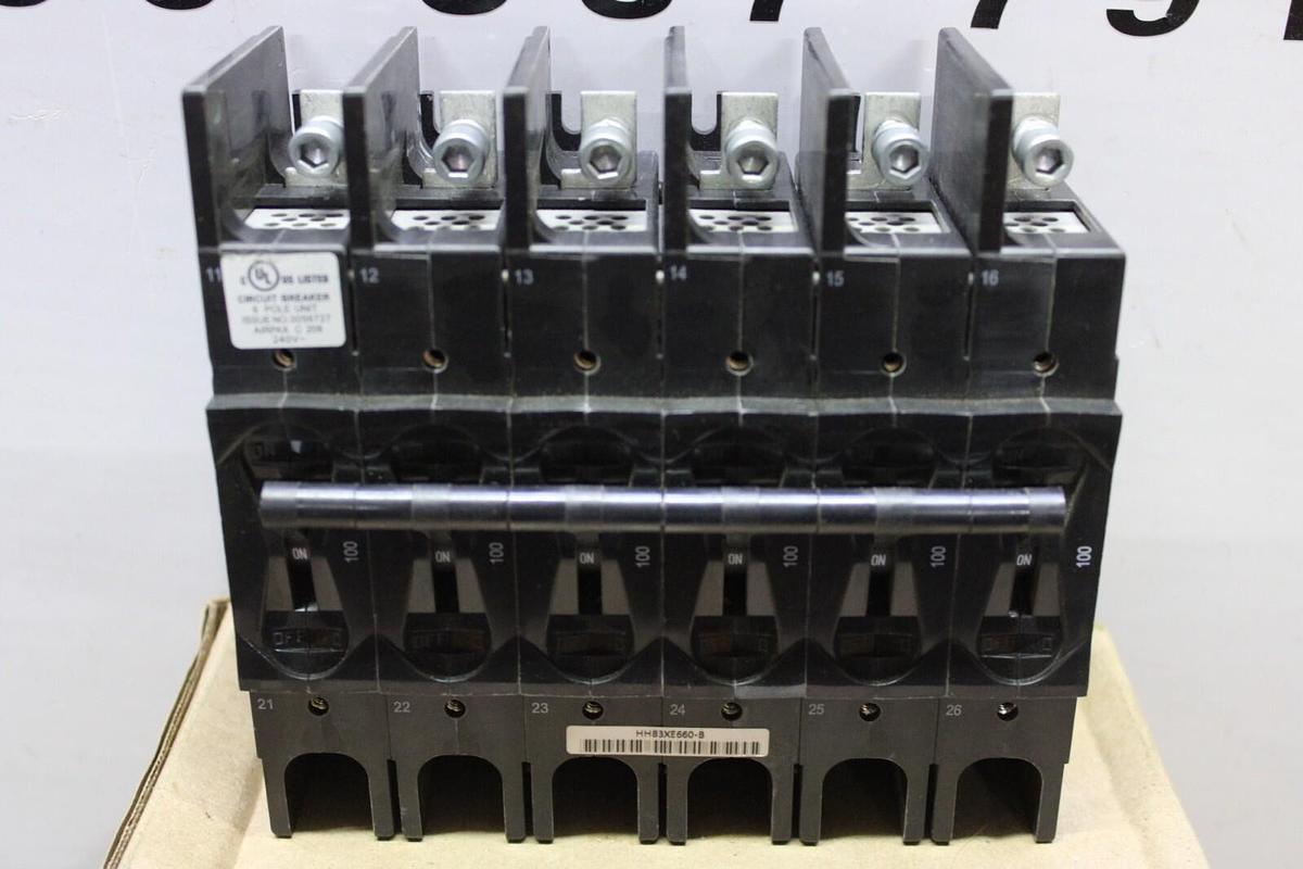 Used AIRPAX BREAKER 209-6-2601-660 6-POLE 240 VAC 115 AMP HH83XE660-B