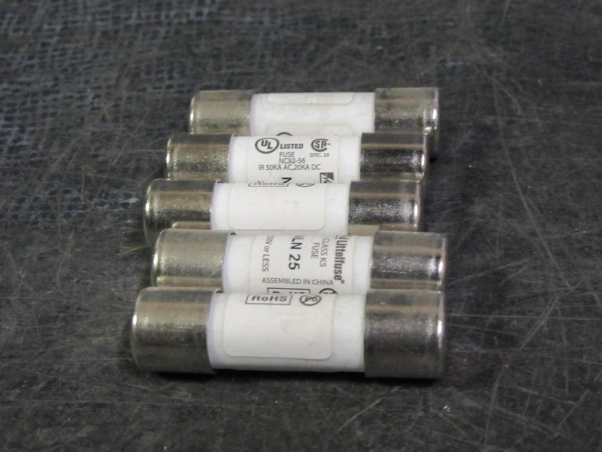 LITTELFUSE CLASS K5 25A 250V NLN25 NO BOX LOT OF 5