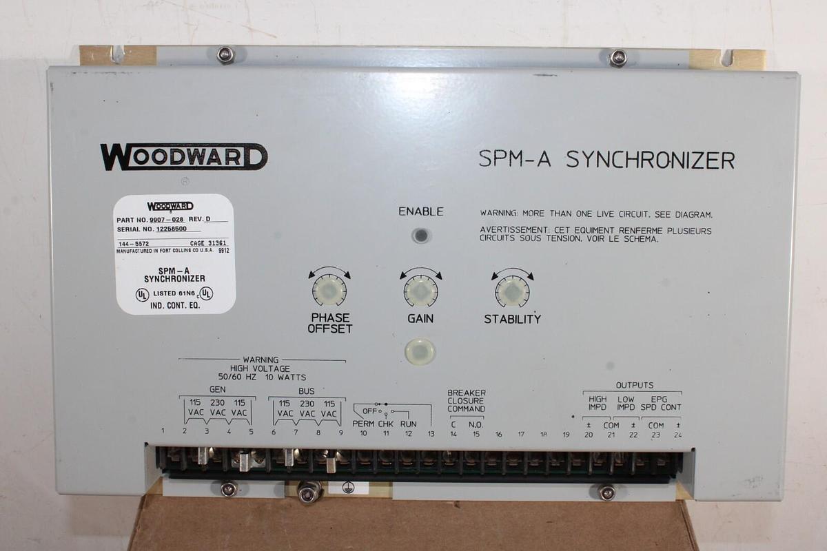 Used WOODWARD SPM-A SYNCHRONIZER 9907-028 REV. D 144-5572 115-230 VAC **WARRANTY**