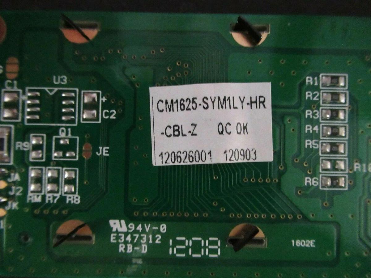 Used PURGE LCD DISPLAY CIRCUIT BOARD CM1625-SYM1LY-HR-CBL-Z **WARRANTY INCLUDED**