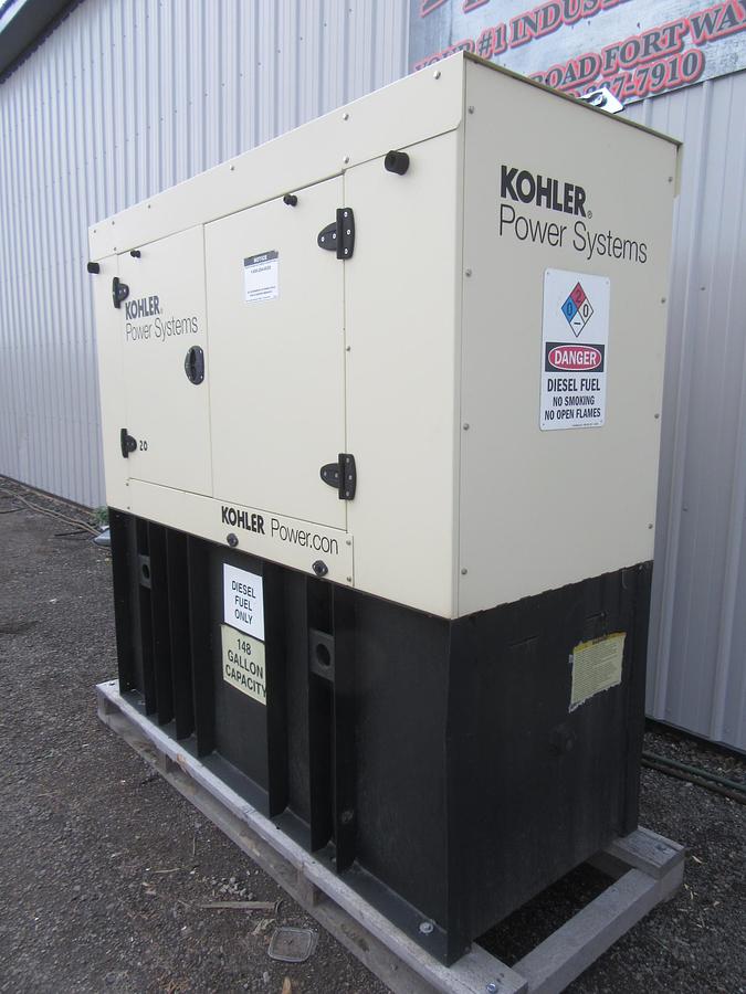 Used 20 KW DIESEL GENERATOR KOHLER 120/240V 20REOZK ENCLOSED ONLY 102 HRS