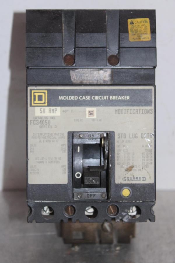 Used SQUARE D I-LINE CIRCUIT BREAKER KC34225 SERIES 2 225 AMP 480 VAC 3-POLE