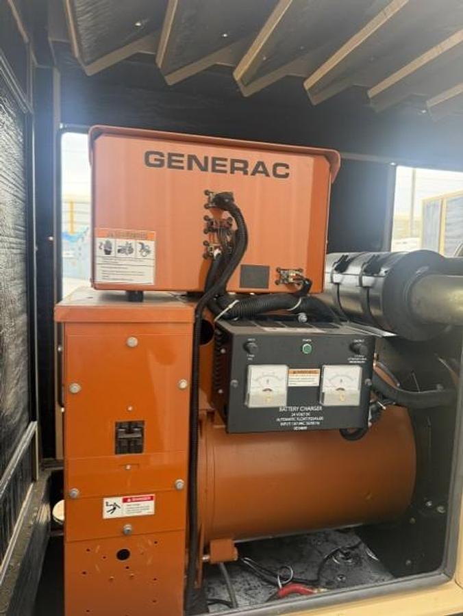Used 60 KW DIESEL GENERATOR GENERAC 120/240 VOLT ONLY 252 HRS SOUND ENCLOSED VIDEO