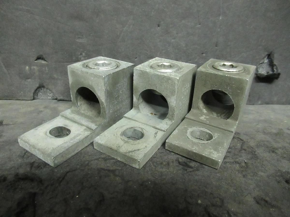 Used (3) QTY ILSCO TA-500-1 (SINGLE) BARREL MECHANICAL CONNECTOR LUG TAP 500 MCM - 4