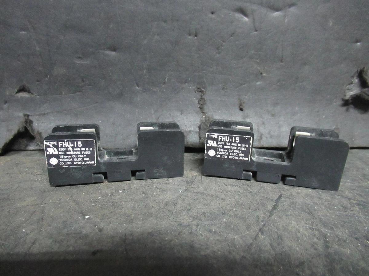 Used (LOT OF 2) YOSHIDA SINGLE FUSE LUG FHU-15 250 VOLT 15 AMP **WARRANTY INCLUDED**