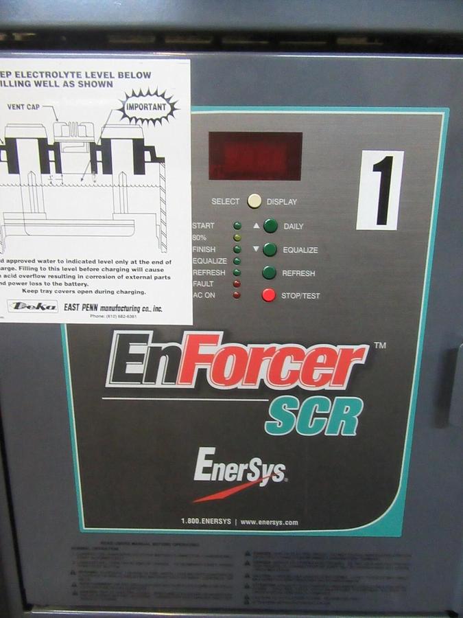 Used 24 VOLT ENERSYS BATTERY CHARGER 88 AMPS ES1-12-550B 208/240/480 VAC 1 PH 550 AH