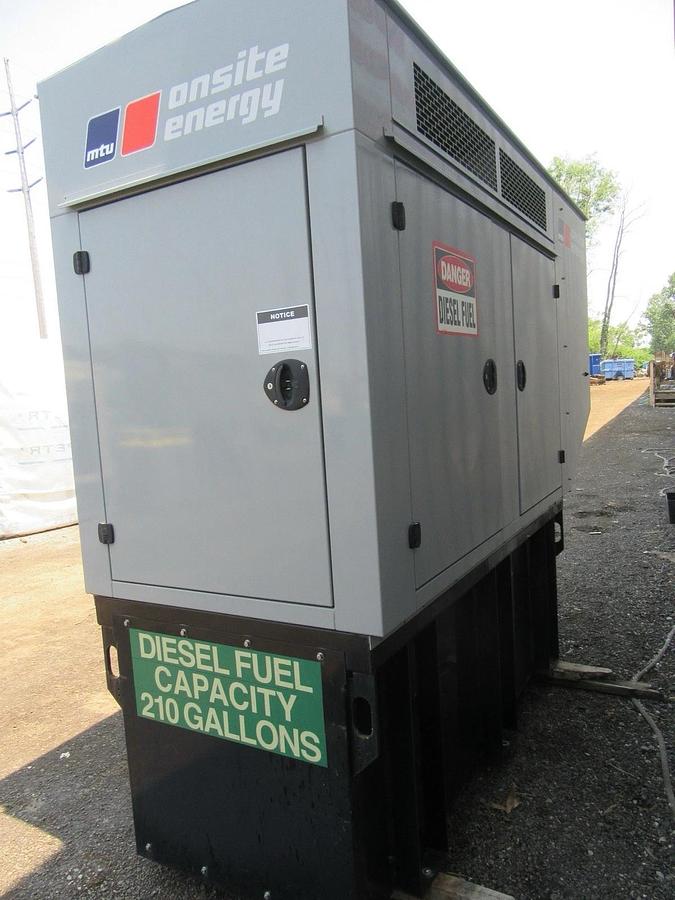 Used 50 KW DIESEL GENERATOR MTU 120/240 V JOHN DEERE SOUND ENCLOSED 338 HRS VIDEO