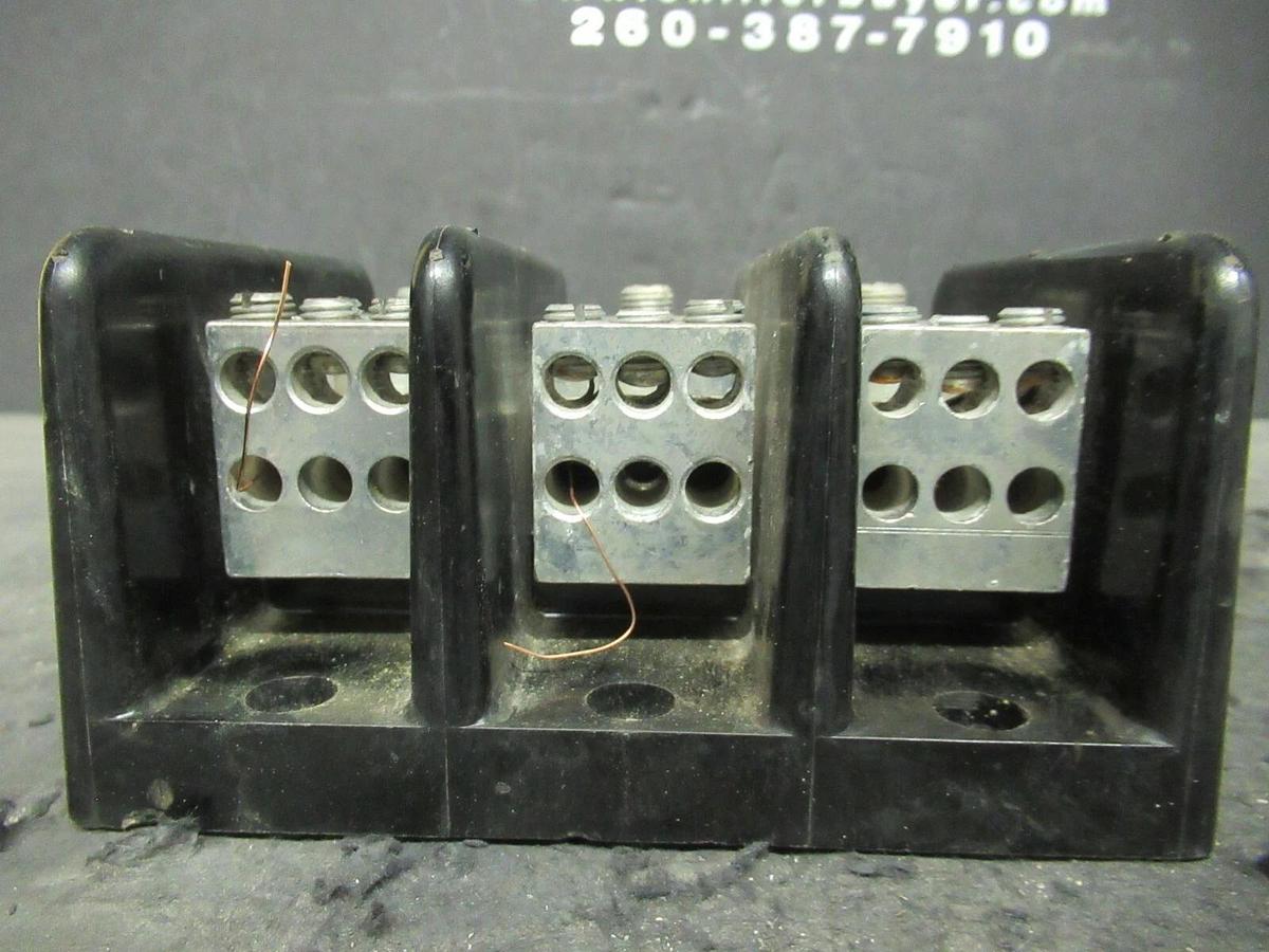 Used GOULD SHAWMUT 66063 POWER DISTRIBUTION LUG SET 600 V 3 POLE 2/0 - #12 X #4 - #14