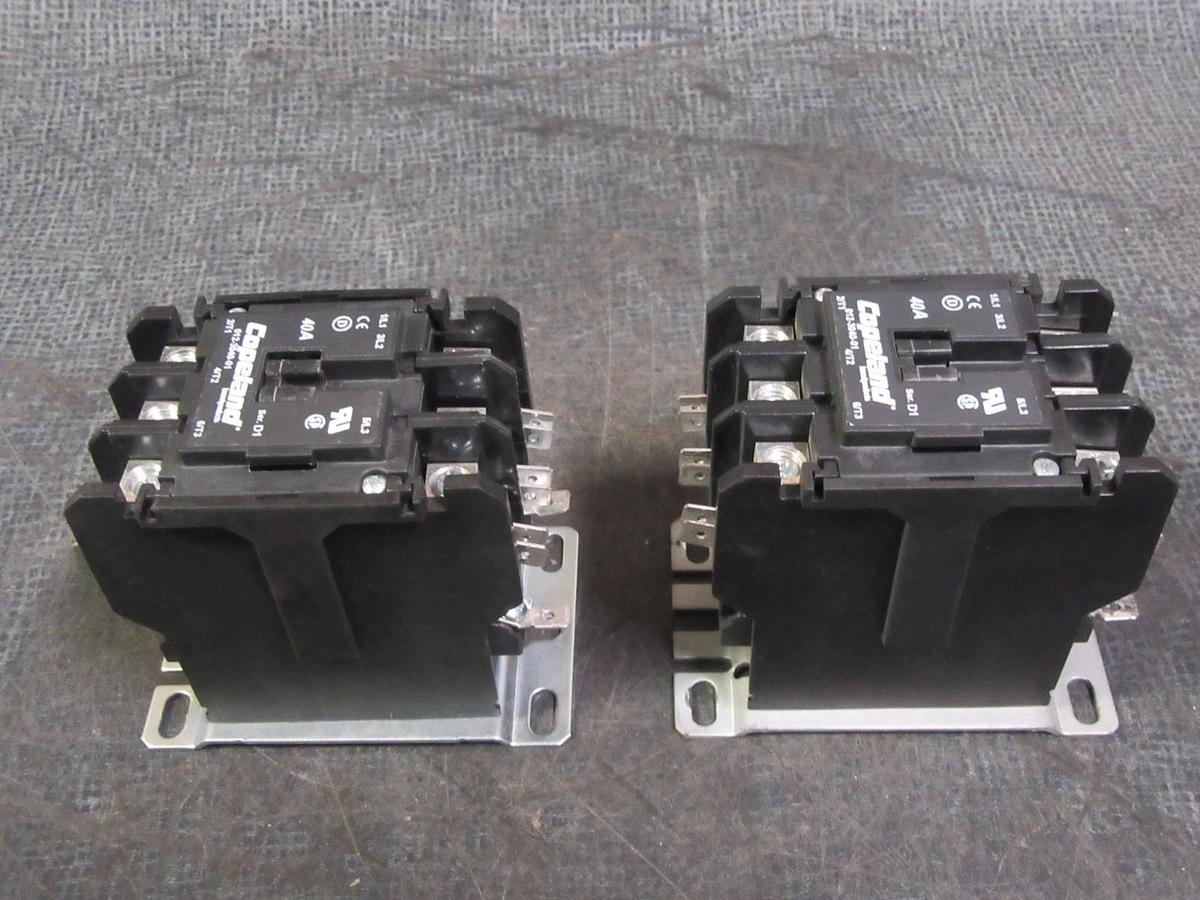 Used (1) COPELAND CONTACTOR 40 AMP 50 RES 600 VAC 3 PH 20 HP 120V COIL 012-3040-01