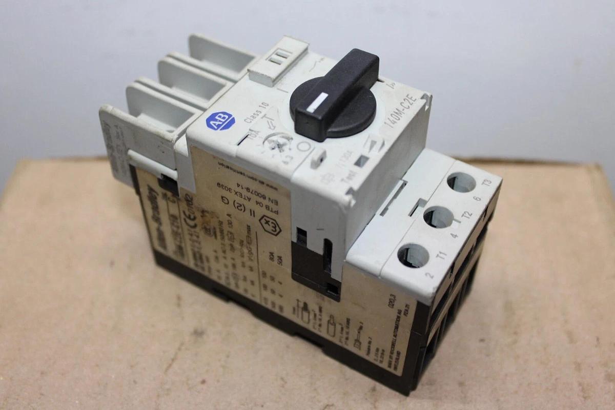 Used ALLEN BRADLEY MANUAL MOTOR STARTER 140M-2CE-C10 10 AMP 600 VAC