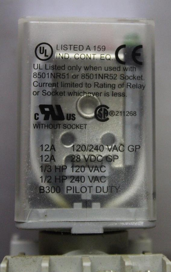 Used SQUARE D RELAY 8501KP12P14V14 24 VOLT 50/60 HZ 12 AMP **WARRANTY**