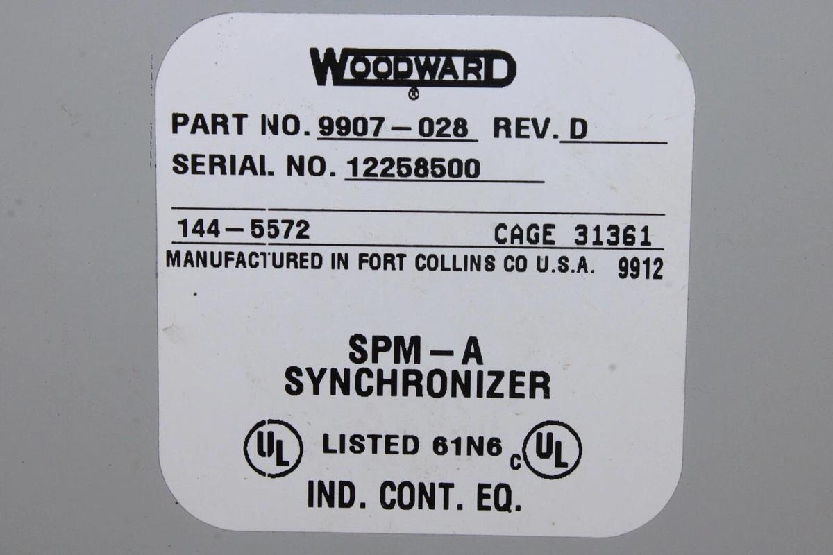 Used WOODWARD SPM-A SYNCHRONIZER 9907-028 REV. D 144-5572 115-230 VAC **WARRANTY**