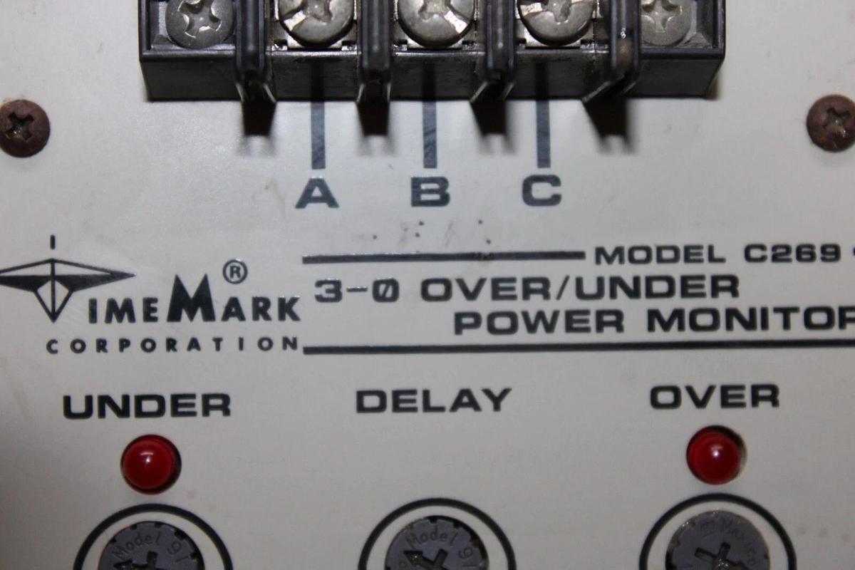 Used TIME MARK TIME DELAY 3-0 OVER/UNDER POWER MONITOR C269 15 AMP 240 VAC