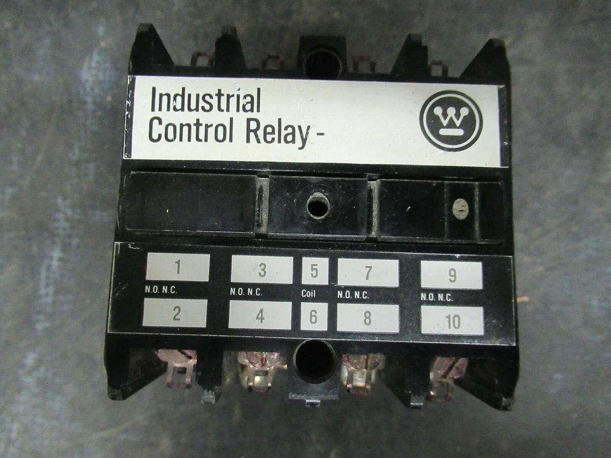 Used 10 AMP WESTINGHOUSE INDUSTRIAL CONTROL RELAY AR4A 600 VAC 766A023G01 120 V COIL