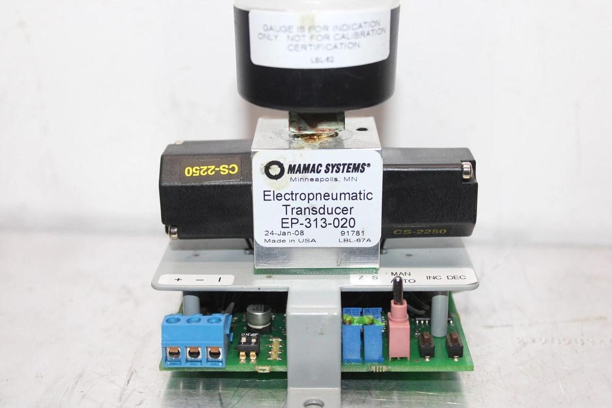 Used MAMAC SYSTEMS ELECTROPNEUMATIC TRANSDUCER EP-313-020 0-30 PSI **WARRANTY**
