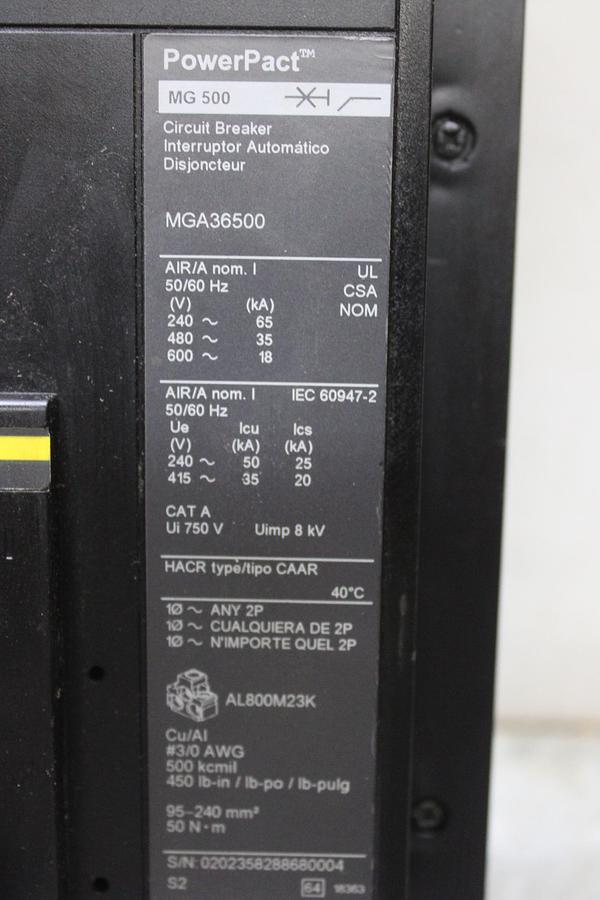 Used SQUARE D I-LINE CIRCUIT BREAKER FC34030 SERIES 3 30 AMP 480 VAC 3-POLE