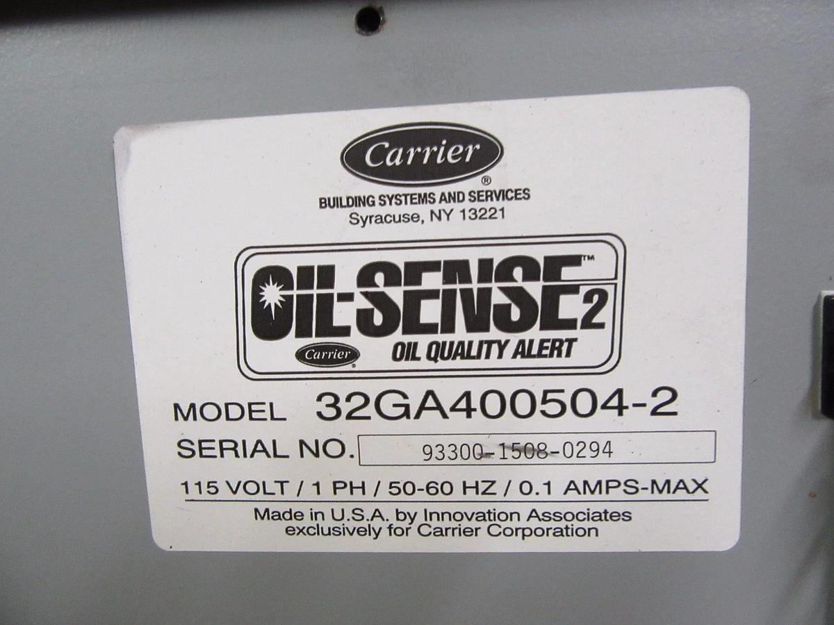 Used CARRIER OIL-SENSE QUALITY MONITORING SENSOR 115V 1 PHASE MODEL 32GA400504-2