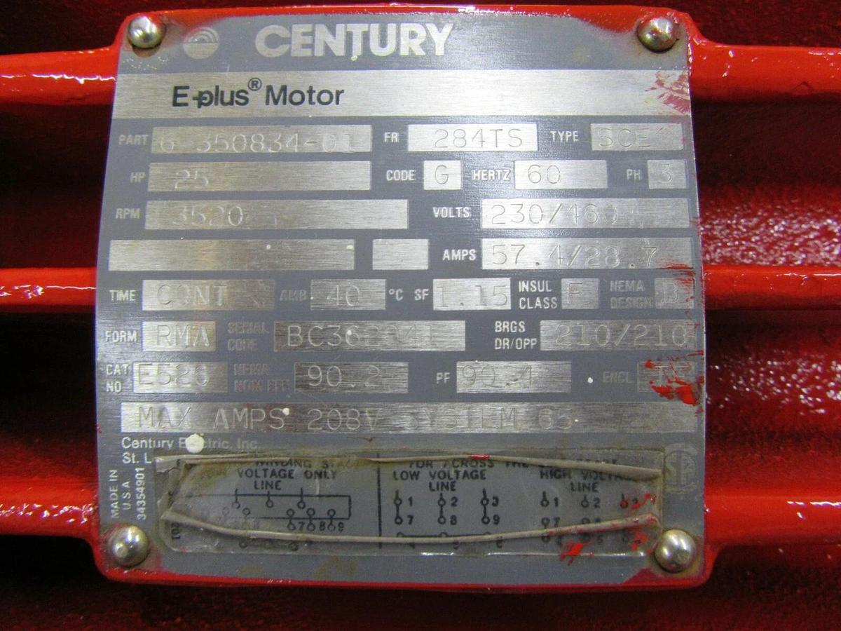 Used 25 HP STERLING PEERLESS 1.5" X 3" CENTRIFUGAL WATER PUMP 316SS 225 GPM 8" IMP