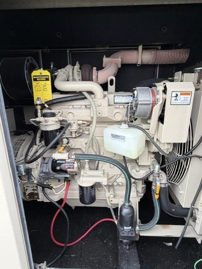 Used 60 KW DIESEL GENERATOR KATOLIGHT 120/240V RE-CONNECTABLE SOUND ENCLOSED 593 HRS