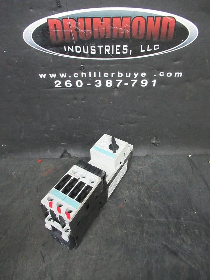 Used SIEMENS MANUAL MOTOR STARTER 3RV1021-1FA10 W/ 3RT1023-1A..0 600 VAC 7.5 HP