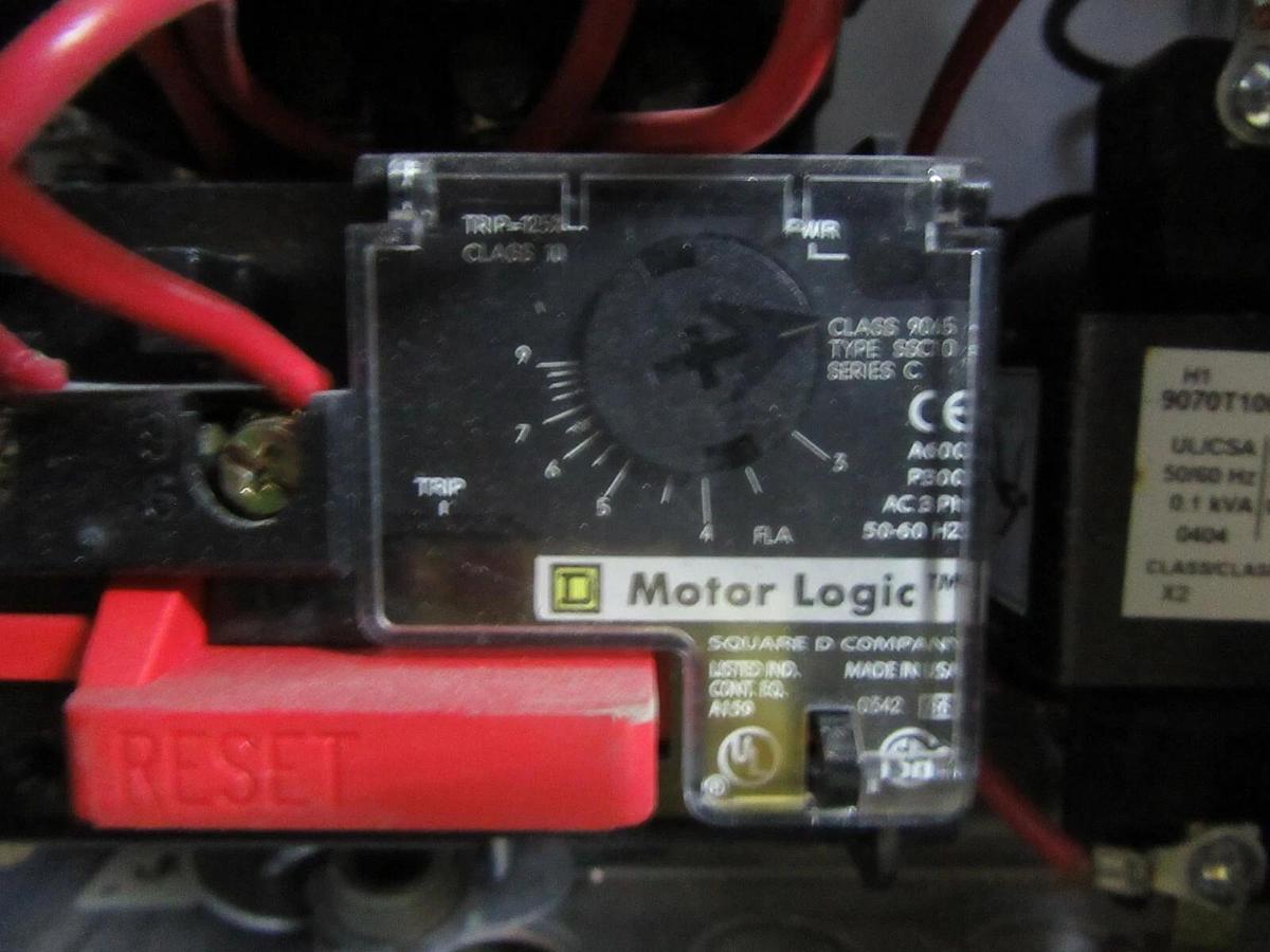 Used SQUARE D COMBINATION STARTER 8536SBO2H109S 30 AMP 600 VAC SIZE 0