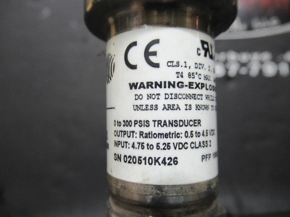 Used JOHNSON CONTROLS PENN P499REAT503 PRESSURE TRANSDUCER 300 PSIS 5.25 VDC