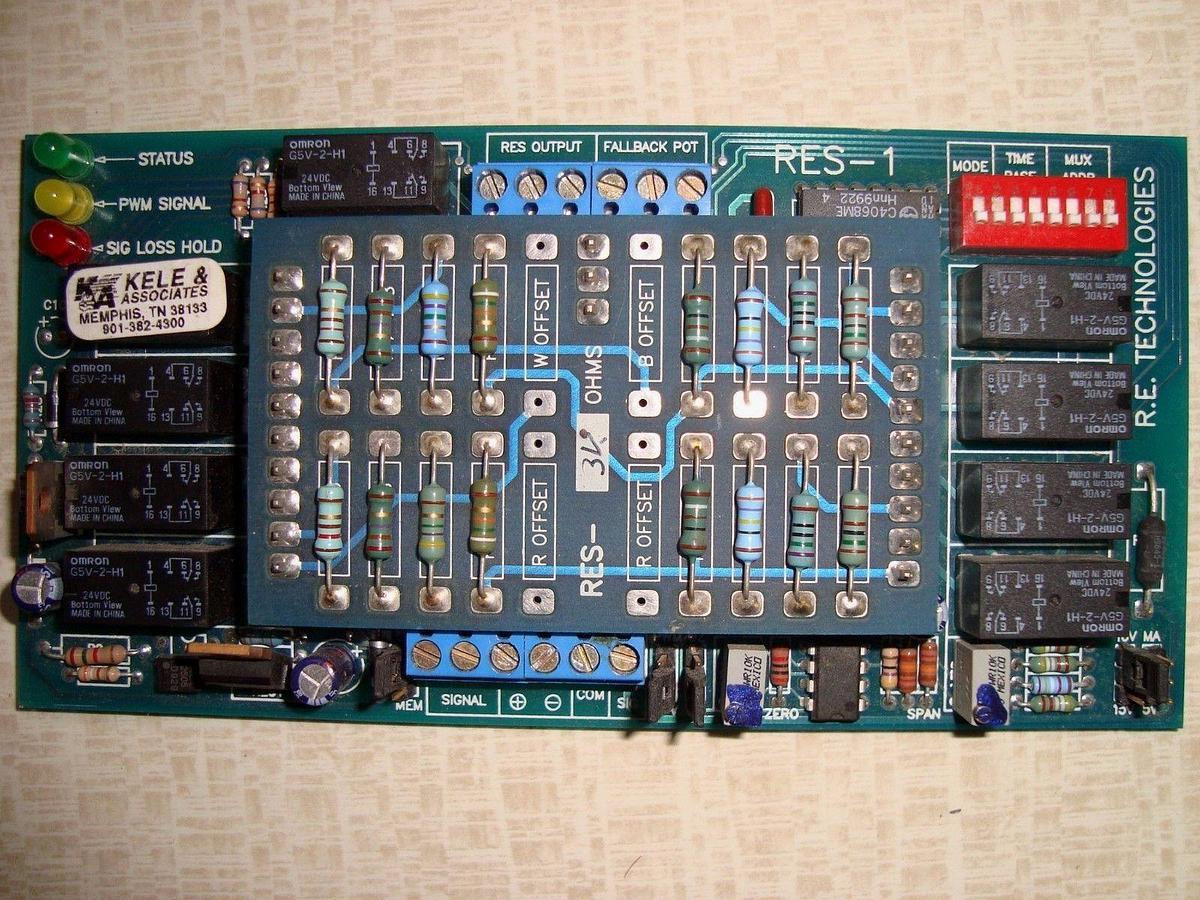 Used R.E. TECHNOLOGIES KELE 3K OHMS RESISTANCE TRANSDUCER BOARD - MODEL: RES-1