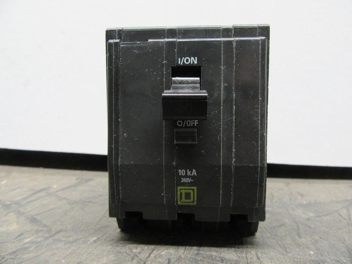 Used SQUARE D HACR BREAKER QOB340 40 AMP 240 VAC 3-POLE **WARRANTY INCLUDED**