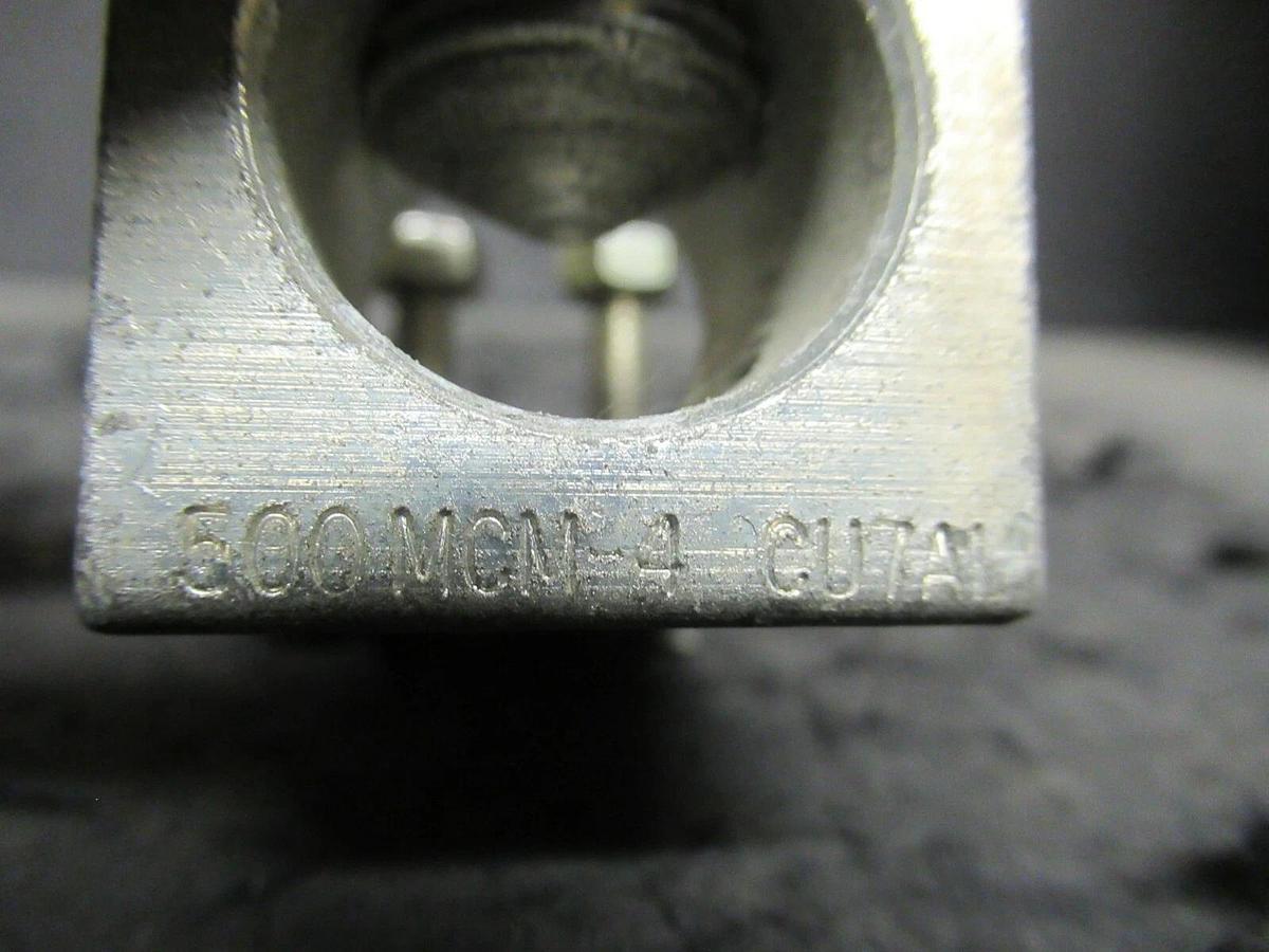 Used (3) MARATHON 97475 1 BARREL MECHANICAL WIRE CONNECTOR LUG TAP 500MCM - #4 POSTS
