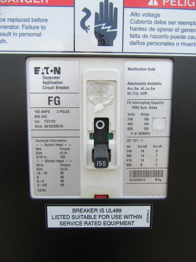 Used 2015 30 KW DIESEL GENERATOR GENERAC 120/240 VOLT SINGLE PHASE 501 HOURS VIDEO