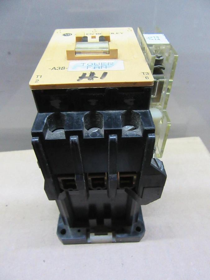 Used ALLEN BRADLEY CONTACTOR 100-A38N*3 600 VOLT 38 AMP 30 HP COIL: 110/120 VOLT