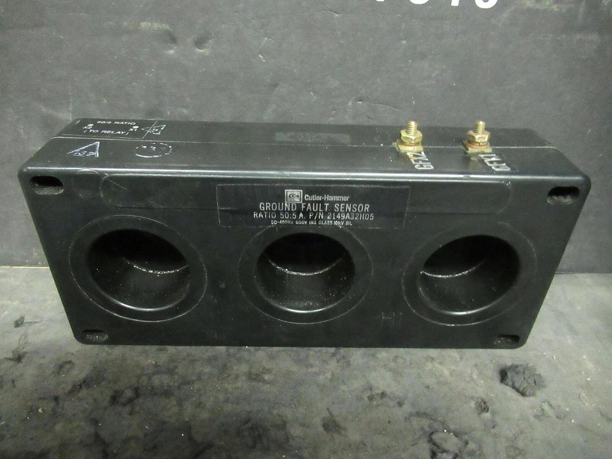 Used CUTLER HAMMER GROUND FAULT SENSOR 2149A32H05 50:5 RATIO 50 - 400HZ **WARRANTY**
