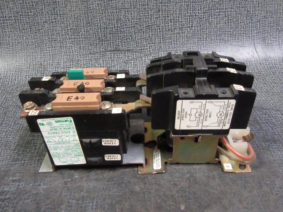 Used FURNAS STARTER 30 AMP 600V # 16BE109532A & 48DC38A6S 120/240V COIL & E49 HEATERS