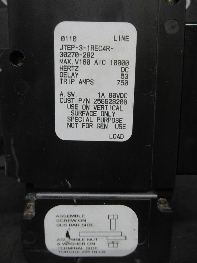 Used AIRPAX BREAKER JTEP-3-1REC4R-30270-282 750 AMP TRIP 80 VDC L-5460 **WARRANTY**
