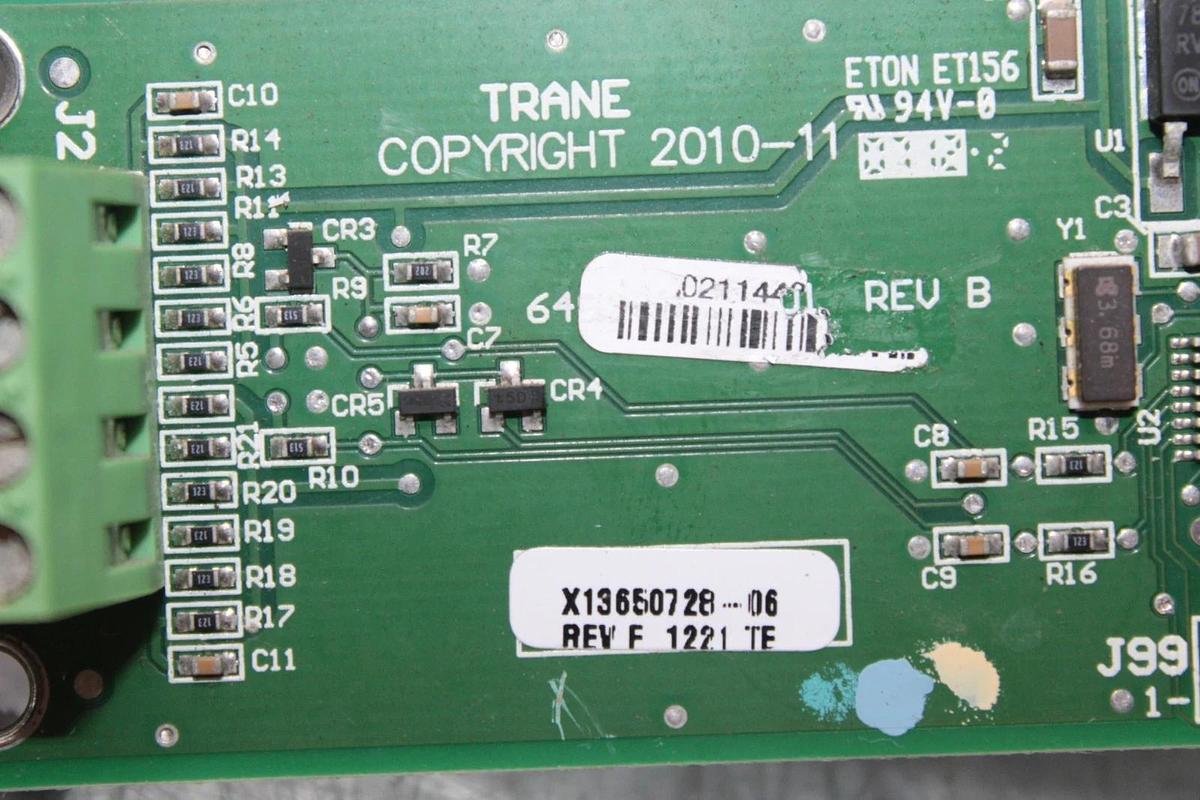 Used TRANE DUAL BINARY INPUT CIRCUIT BOARD 6400-2612-01 REV. B X13650728-06 REV. F