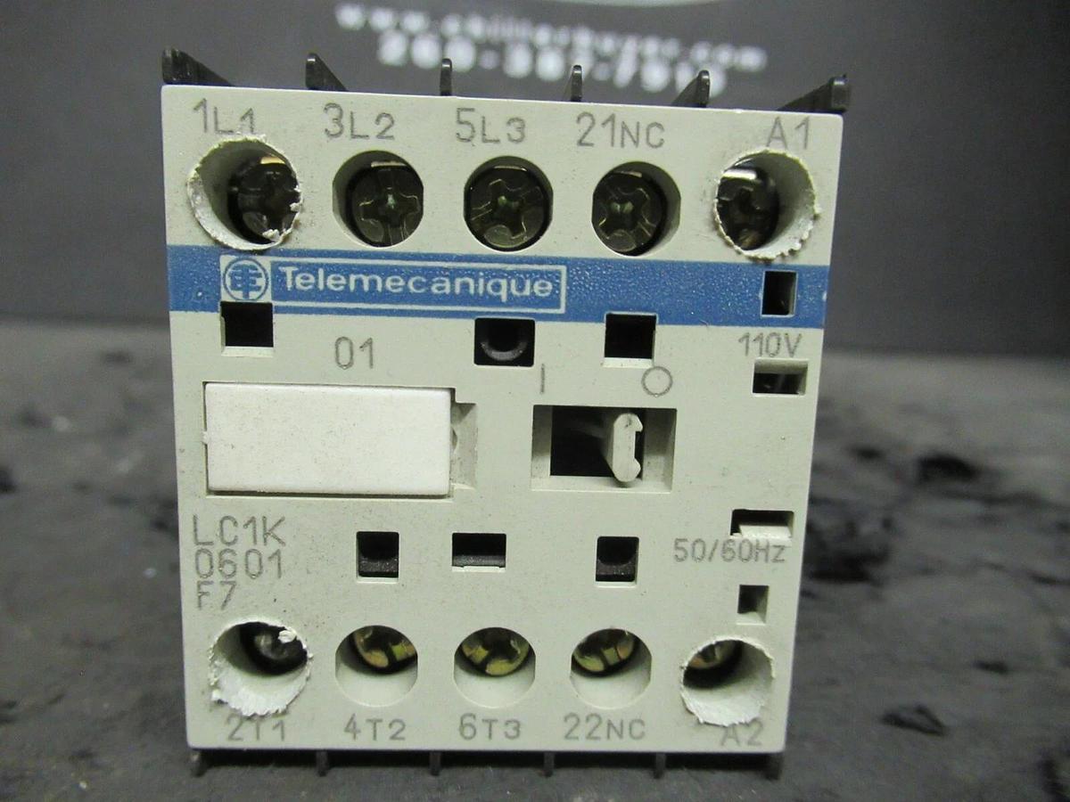 Used SQUARE D TELEMECANIQUE LC1K 0601 F7 CONTACTOR 15 AMP 600V 110V COIL LC1K0601F7