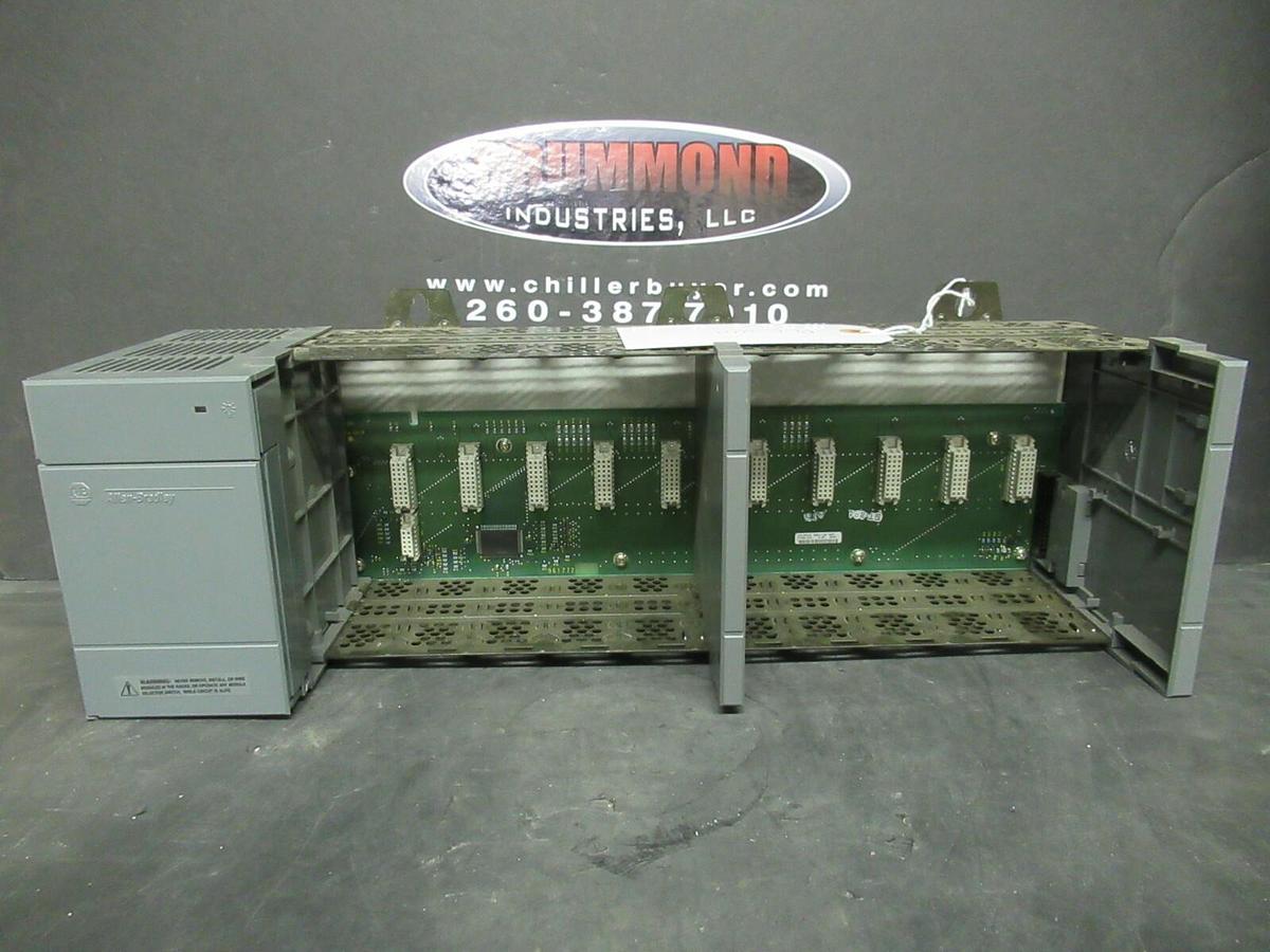 Used ALLEN BRADLEY SLC 500 POWER SUPPLY 1746-P2 SER. C W/ 1746-A10 SER.B 10 SLOT RACK