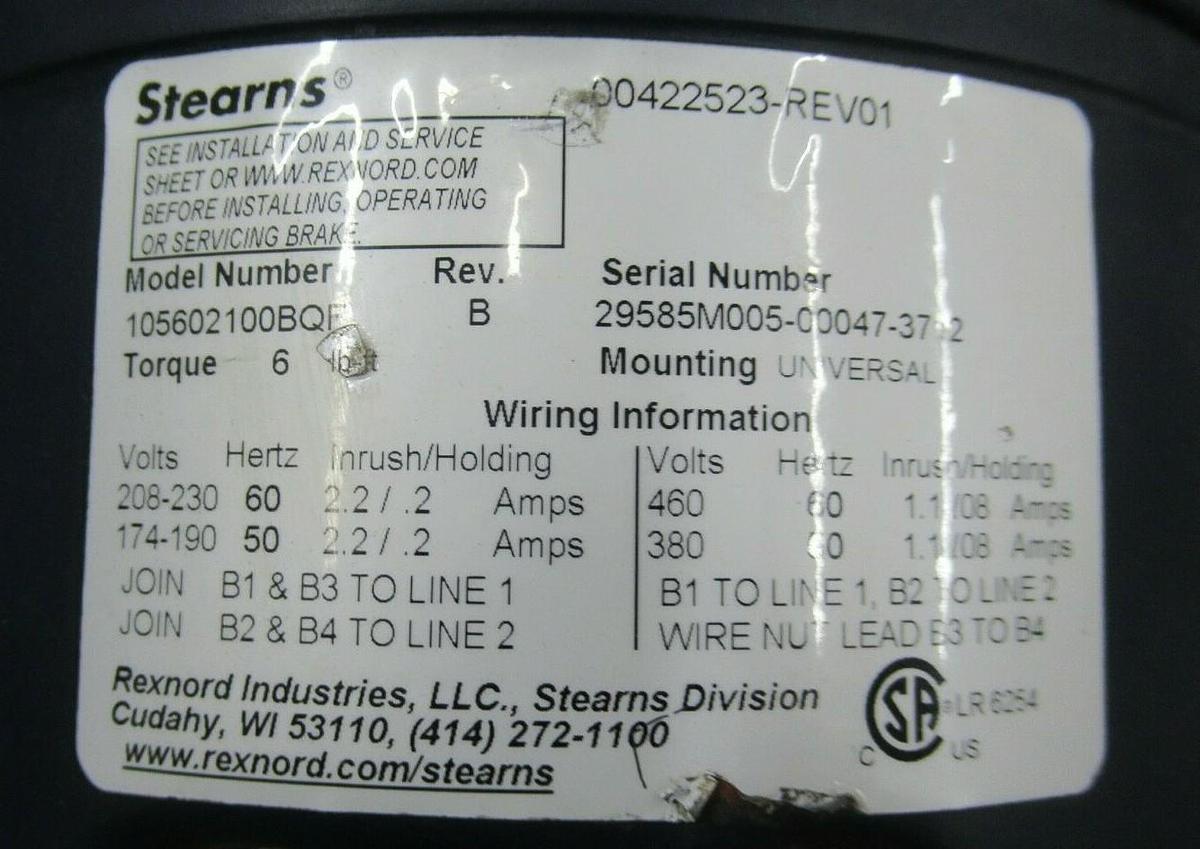Used 1 HP SE ENCORE E26 WINSMITH XDBS 40:1 GEAR BOX W/ LEESON MOTOR & STEARNS BRAKE
