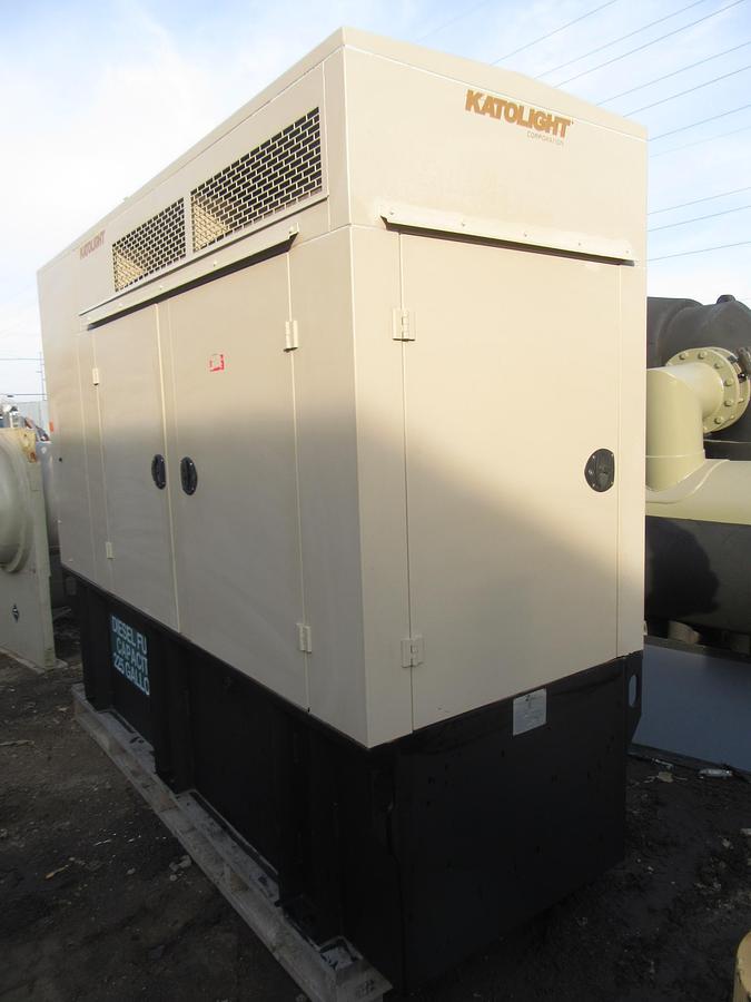 Used 60 KW DIESEL GENERATOR KATOLIGHT 120/240V RE-CONNECTABLE SOUND ENCLOSED 884HRS