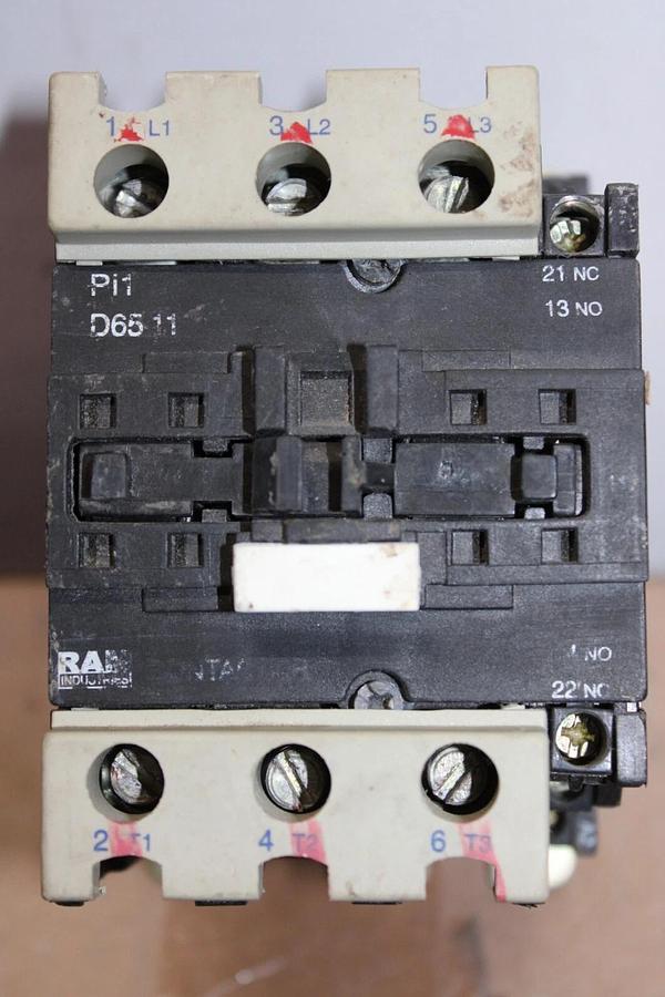 Used RAM INDUSTRIES CONTACTOR RL1-D65-11 600 VAC 80 AMP 3-PHASE *WARRANTY*